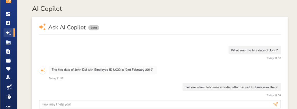 UZIO AI Copilot User Interface